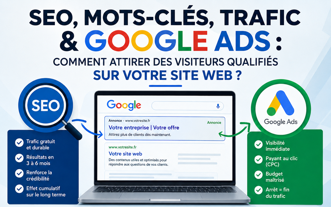 SEO, mots-clés, trafic et Google Ads